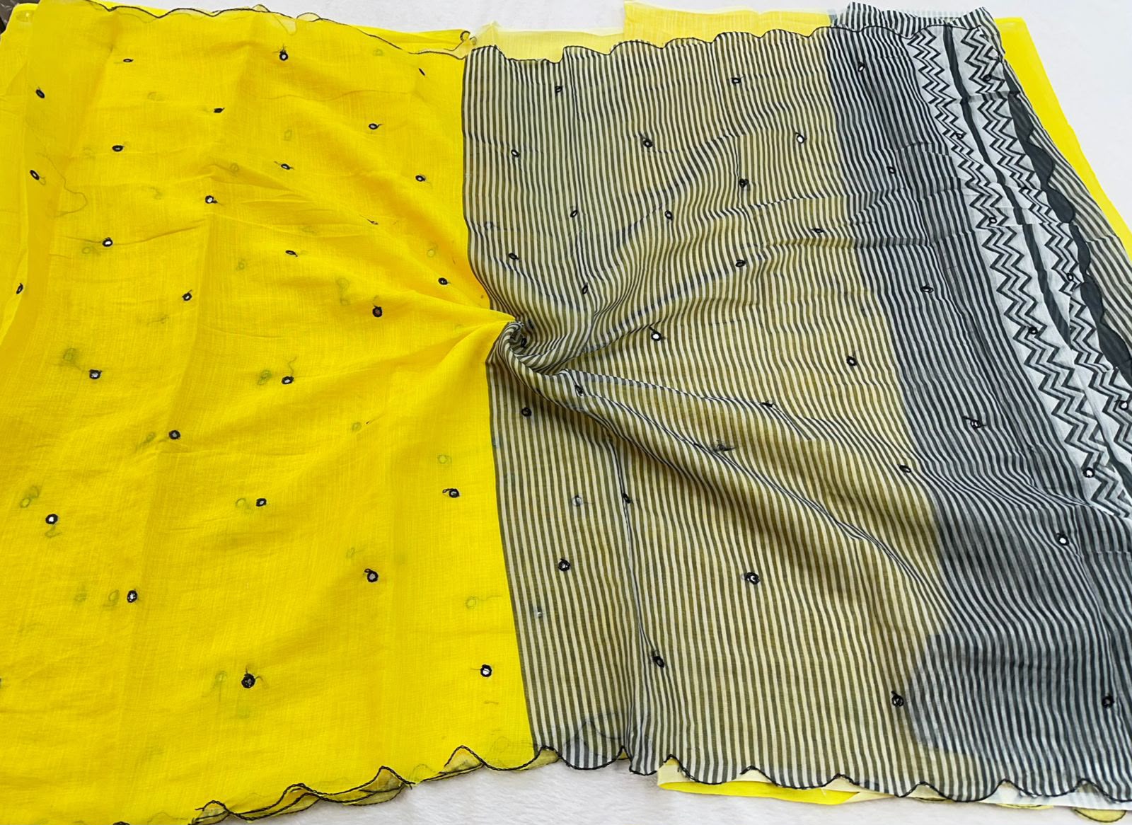 Linen cotton saree